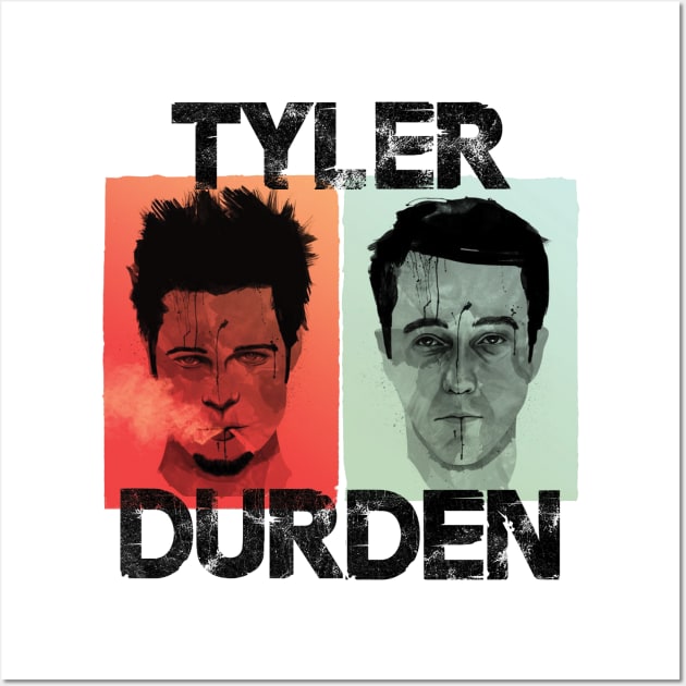 Tyler and Durden Black letters Wall Art by Clathrus